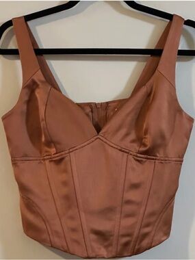 NWT Jason Wu black corset top with puffed sleeves